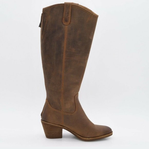 Sofft Womens 6M Atmore Aztec Brown Leather Full Zipper Knee High Riding Boots - Picture 4 of 11